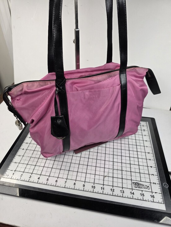 Prada Handbags - Prada Vintage Pink Nylon Bag With Original Zipper Lock W Combo